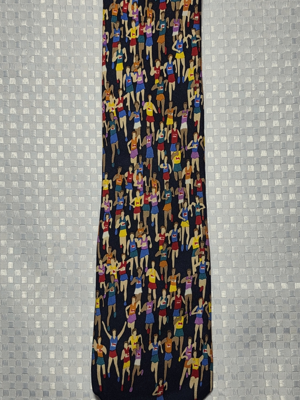 Women’s Black Printed Skirt with Multicolor Runner Pattern